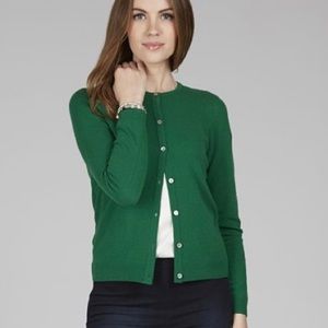 🆕 LOFT Crystal Buttons Green Cardigan: 100% Cotton. Chest 34 inches.